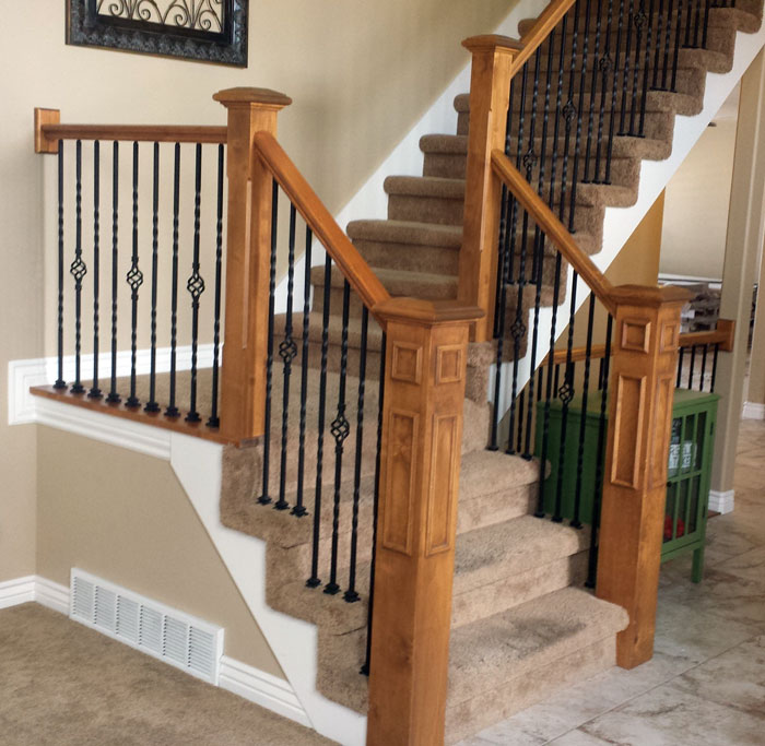 carpeted basement stairs by pro worx construction in utah