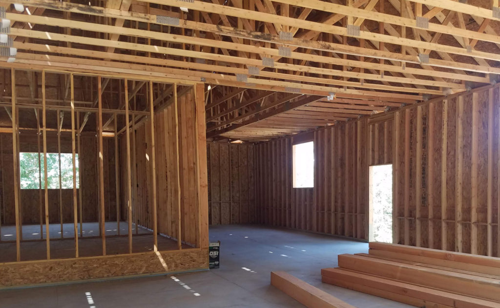 utah garage construction during custom home build in utah by pro worx construction