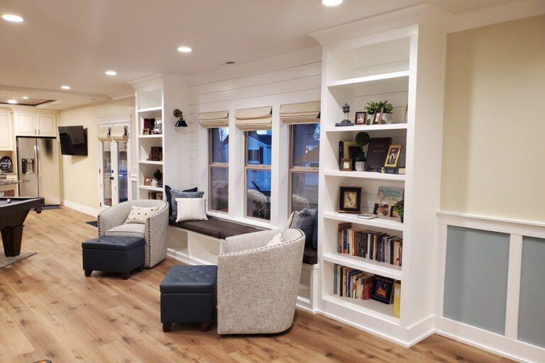 basement remodel with ceiling mounted storage n alpine utah by pro worx construction