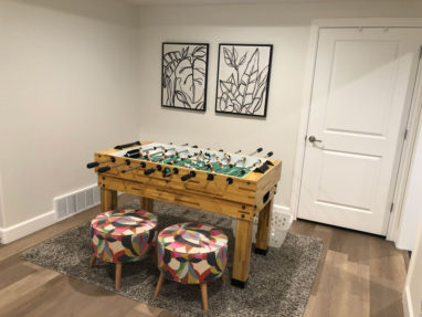 basement remodel in conttonwood heights utah with an adult game room by pro worx construction