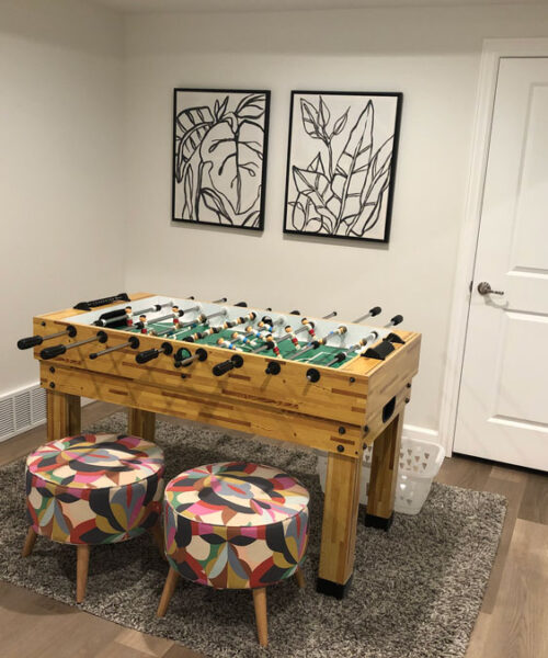 basement remodel in conttonwood heights utah with an adult game room by pro worx construction