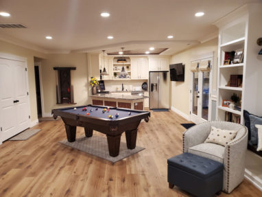 basement finish with game room by pro worx construction in utah