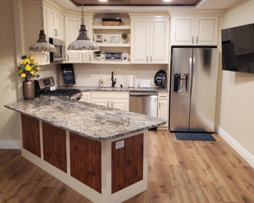 basement in utah with custom fittings benchtop by pro worx contruction