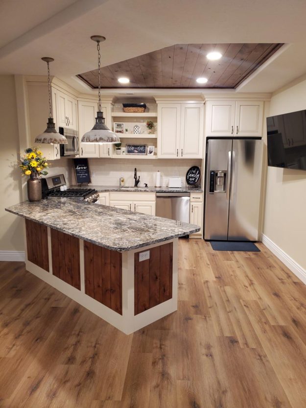 basement in utah with custom fittings benchtop by pro worx contruction