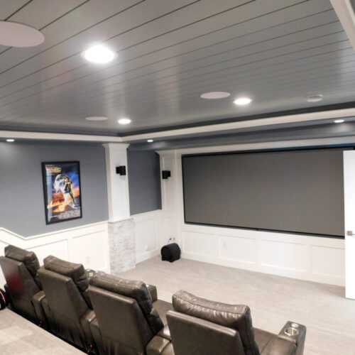 basement remodel in lehi utah with home theater by pro worx construction