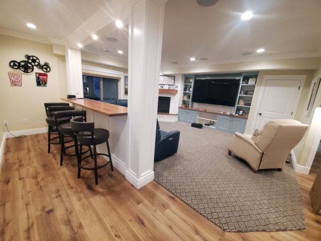 home theatre with a kitchenette by pro worx construction in utah