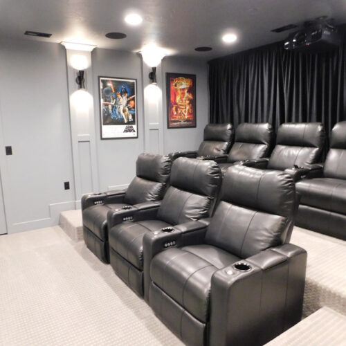 basement addition for theater build in highland utah by pro worx construction