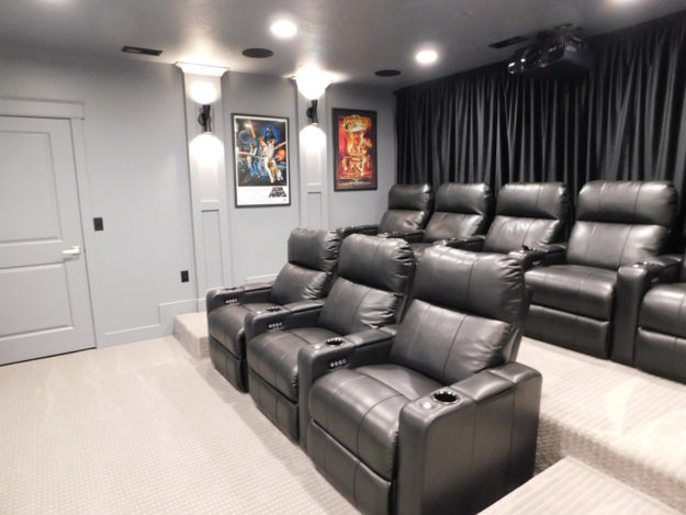 basement addition for theater build in highland utah by pro worx construction