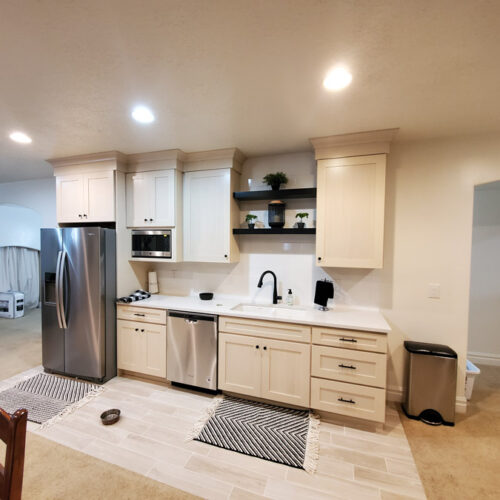 basement remodel utah with guest suite and kitchenette by pro worx construction utah