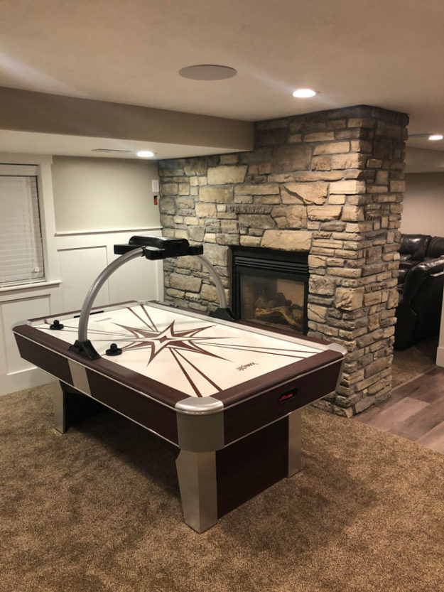 utah basement finishing game room by pro worx contruction in utah