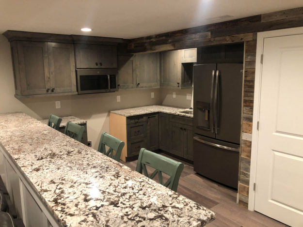 utah basement kitchenette refinish