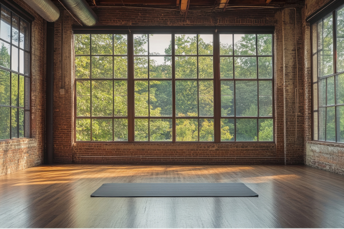 basement remodel utah with a yoga room
