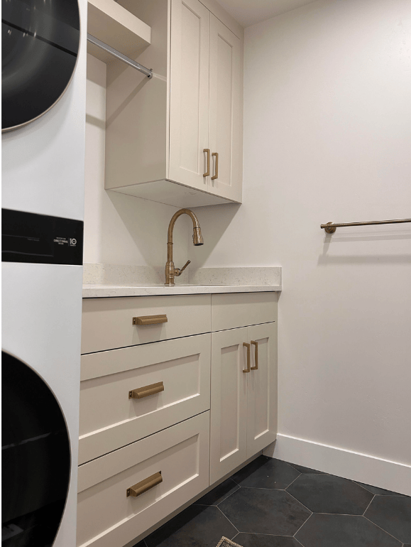 laundry build during basement finishing project in utah by pro worx construction