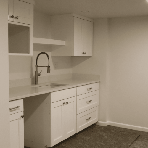 kitchenette construction as part of a guest suite creation project in utah by pro worx construction