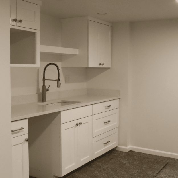 kitchenette construction as part of a guest suite creation project in utah by pro worx construction