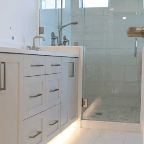 bathroom renovation during a guest suite renovation project in south jordan utah by pro worx construction