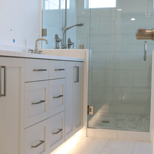 bathroom renovation during a guest suite renovation project in south jordan utah by pro worx construction