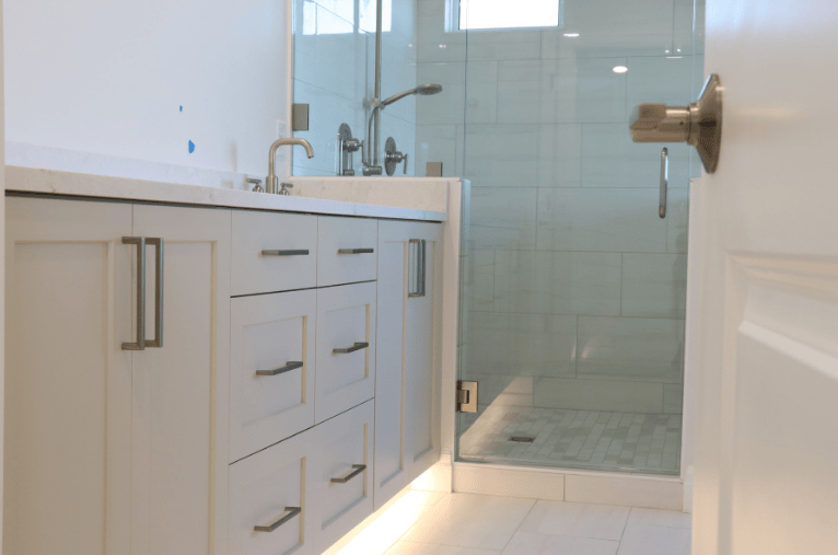 bathroom renovation during a guest suite renovation project in south jordan utah by pro worx construction