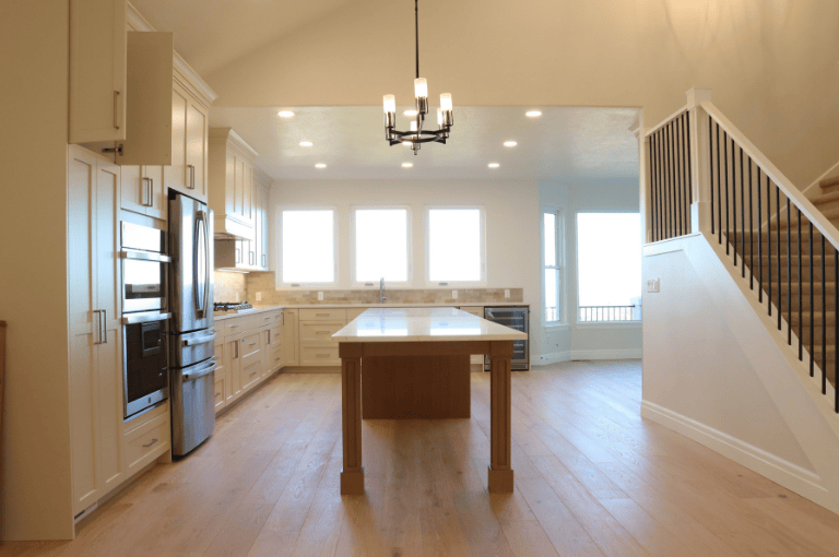 riverton utah basement finishing project with full kitchen by pro worx construction in utah