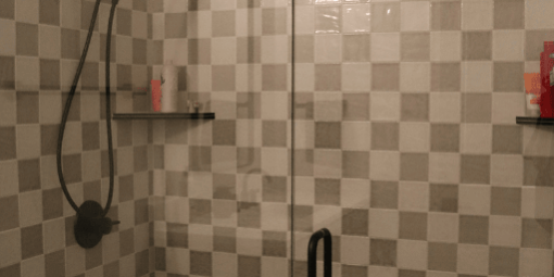 tiled shower detail by pro worx construction in utah during basement remodel project