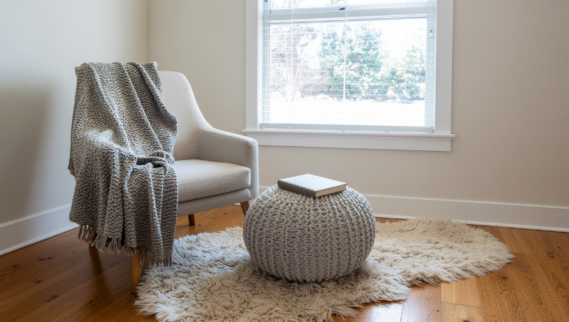 airy relaxtion space built in the basement