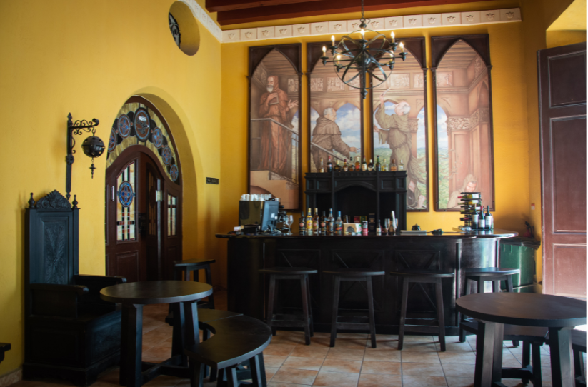 cocktail bar in basement