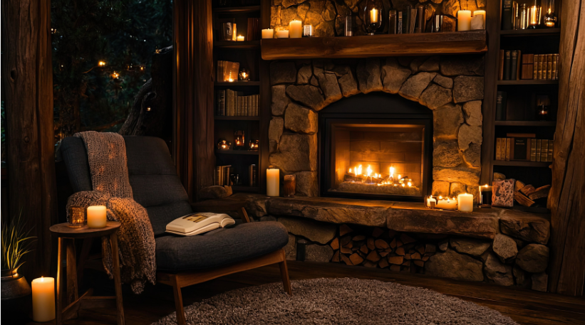 cozy space in basement