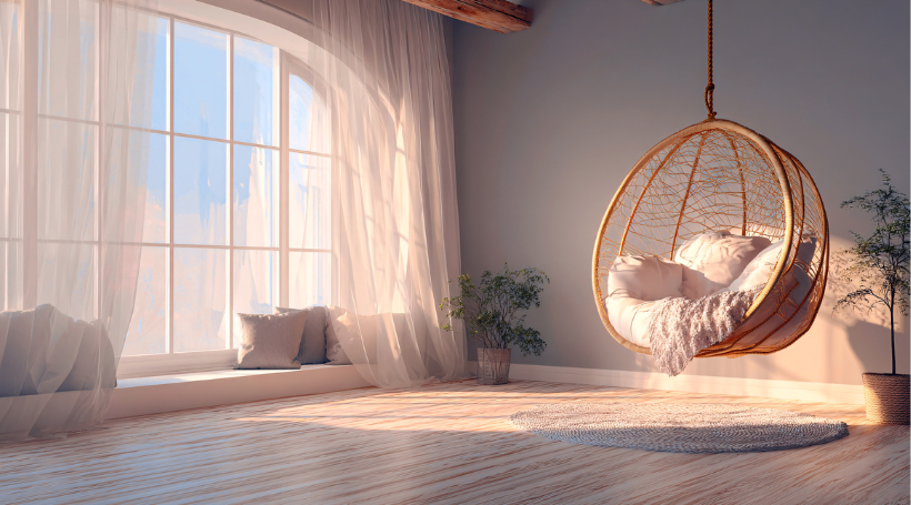 relaxation sanctuary in basement