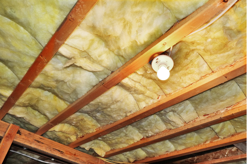 insulation in the ceilings of the basement