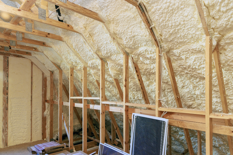 insulation in the walls of the basement
