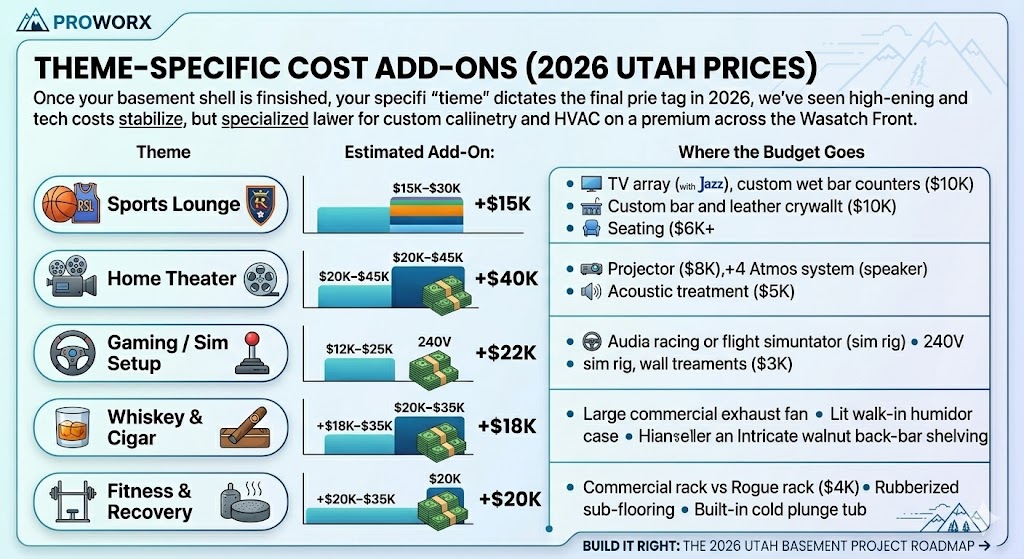 theme specific costs for man caves in utah