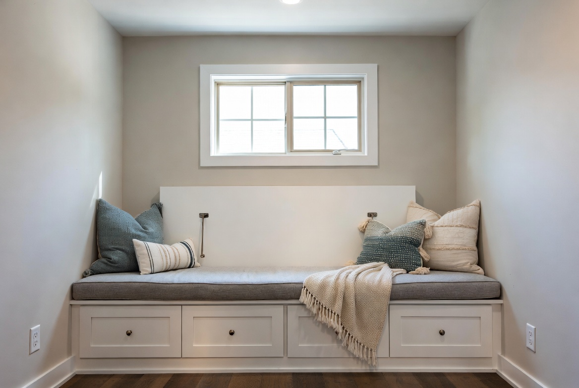 Built-in window seat nook