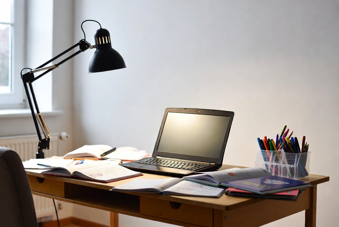 Good task lighting and organized supplies help kids stay focused.