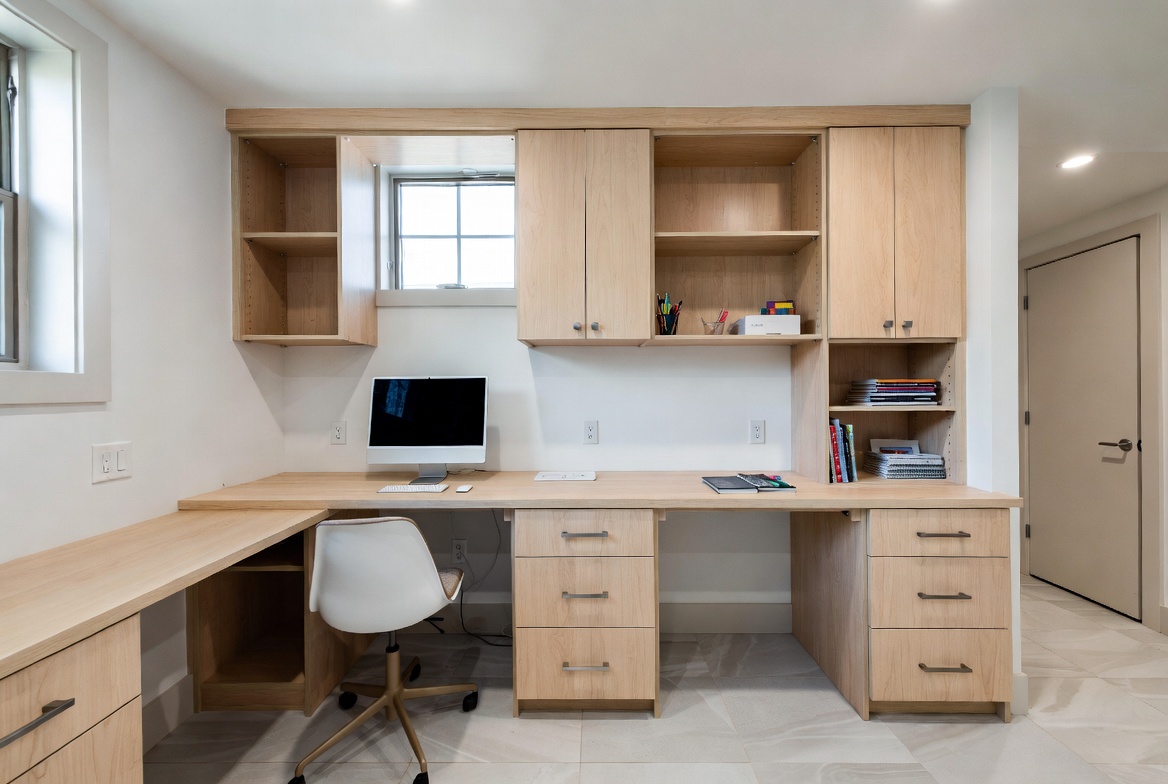 Custom built-ins create a clean, long-term solution for multiple kids.