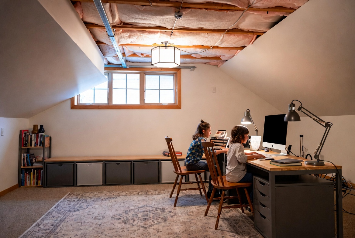 Kids studying under good lighting