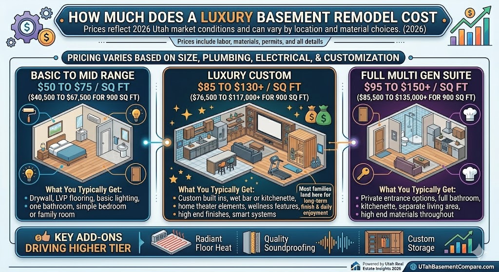 Luxury basement cost breakdown in utah