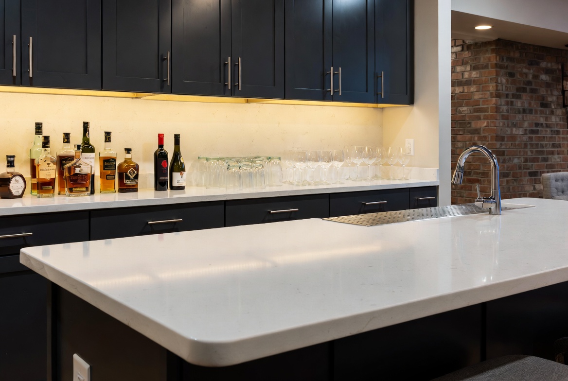 Quartz countertop close-up