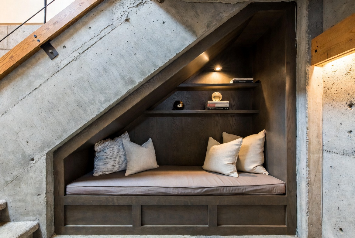Under-stair reading nook