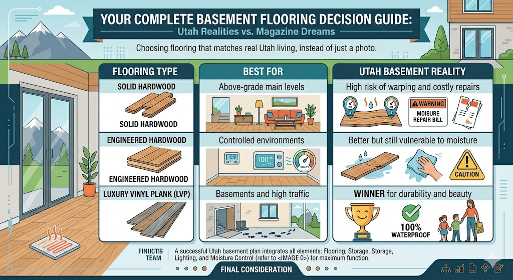 basement flooring decision infographic