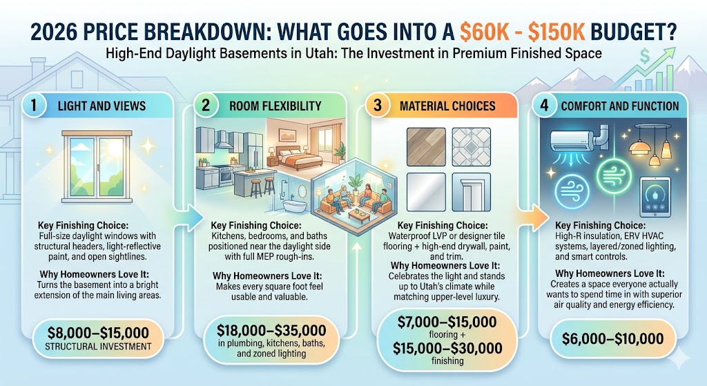 daylight basement pricing breakdown infographic