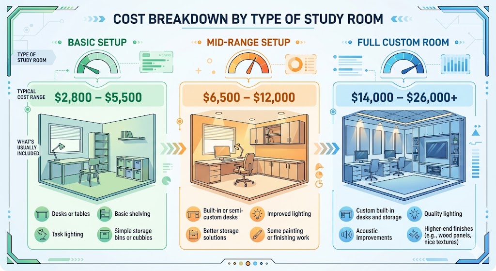 study room cost breakdown by type for pro worx in utah