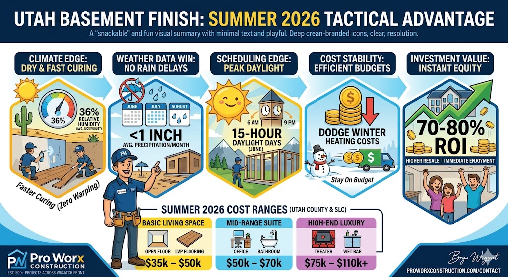why finish your basement in summer in utah