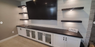 custom built in for entertainment unit in basement in utah by proworx construction