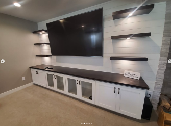 custom built in for entertainment unit in basement in utah by proworx construction