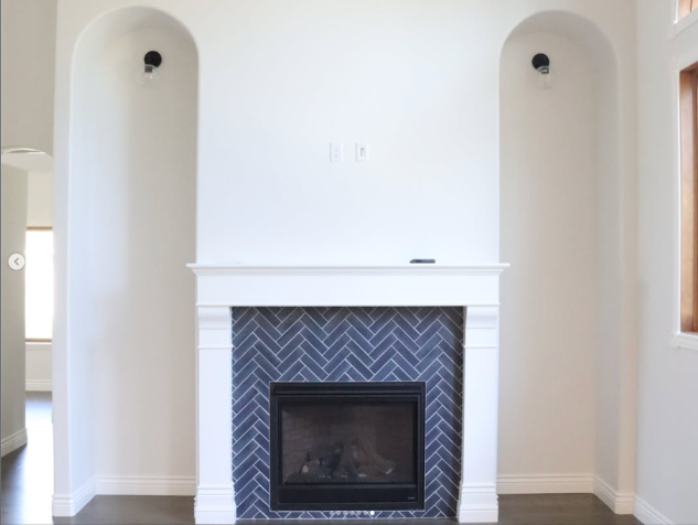 mantle piece designed in basement in utah by proworx construction